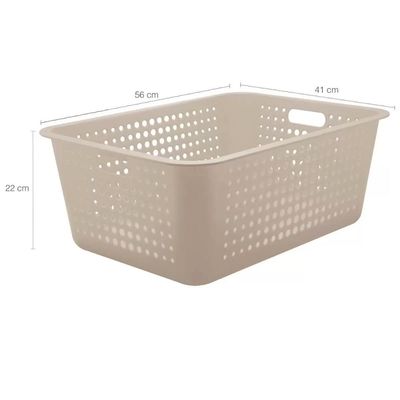 Kit 02 Caixas Organizadoras 40 Litros Cestos Organizadores em Plástico OU Bege
