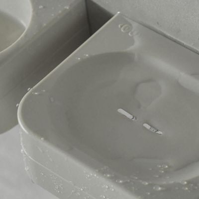 Saboneteira de Parede Bege para Banheiro Eleve Ou Porta Sabonete 13,5x11cm