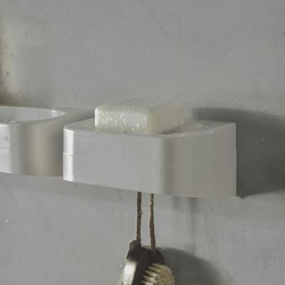 Saboneteira de Parede Bege para Banheiro Eleve Ou Porta Sabonete 13,5x11cm