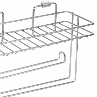Porta Condimentos Inox Aramado Rolo de Papel Toalha Alumínio Temperos Suporte Parede