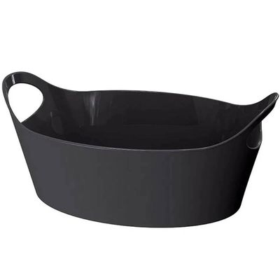 Kit 48 Cestos para Servir Batata Frita Porções Preto 28x12cm Restaurante Bar Lancheria Plus M Uz Utilidades