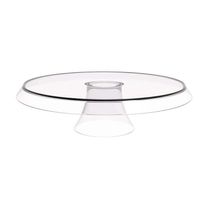 Kit 8 Bases Porta Bolos Tortas Doces 30cm com Pé Transparente Glassy Crippa