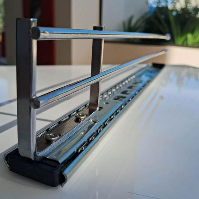 Porta Toalhas de Louças Duplo Aramado Aço Cromado Suporte Panos de Prato Fixação Lateral Piva