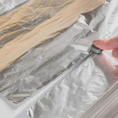 Porta Rolos Cortador Duplo Plástico PCV Alumínio Clear Branco Ou Organizador