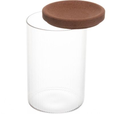 Suporte 3 Potes de Vidro Lyor 500ml Tampa Rolha Porta Mantim