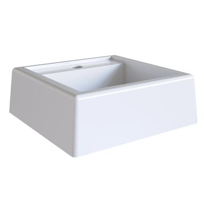 Cuba Pia de Sobrepor para Banheiro Lavabo 34x33cm Ametista Branca Apoio Branco