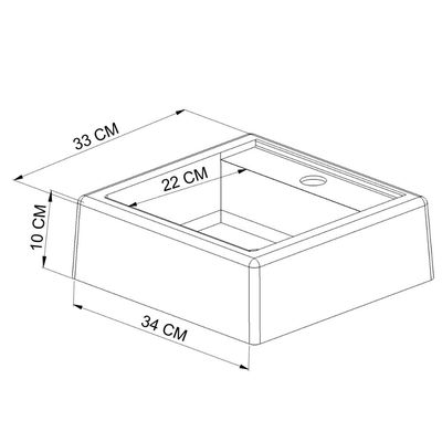 Cuba Pia de Sobrepor para Banheiro Lavabo 34x33cm Ametista Branca Apoio Branco
