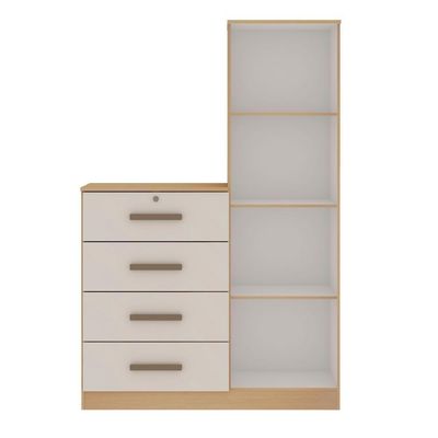 Comoda Aurora 4 Gavetas 1 Porta Freijo - Off White
