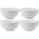 Kit 4 Bowl Tigela Melamina Branca 400ml Serata 12,5x6cm Cumbuca Cereal Frutas Sopas