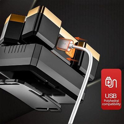 Lanterna De Cabeça 5 Led's Super Forte Recarregável Resistente A Água Carregamento Via Usb