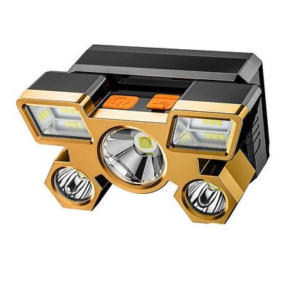 Lanterna De Cabeça 5 Led's Super Forte Recarregável Resistente A Água Carregamento Via Usb
