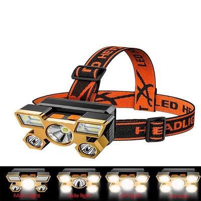 Lanterna De Cabeça 5 Led's Super Forte Recarregável Resistente A Água Carregamento Via Usb