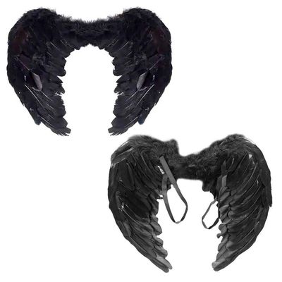Asa De Anjo Preta Infantil - 50cm