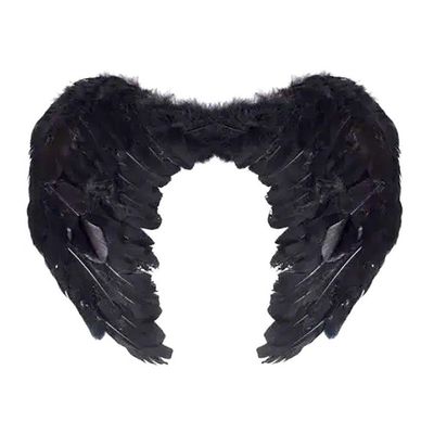 Asa De Anjo Preta Infantil - 50cm