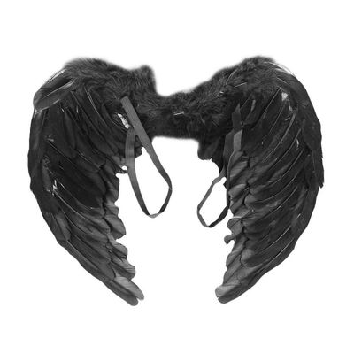 Asa De Anjo Preta Infantil - 50cm