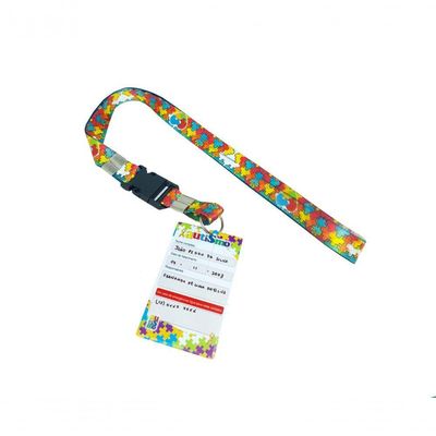 Cordão Identificação Quebra-cabeça Autistas Crachá Pendrive