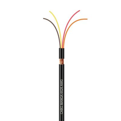 Cabo Manga 4x26 AWG - com Blindagem Preto - 40 Metros
