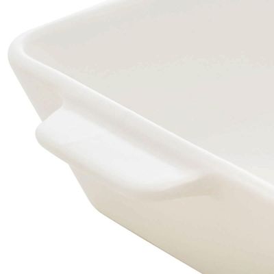Kit 3 Refratários de Porcelana Brancas com Alças 28x17cm Basic Lyor Assadeiras Travessas