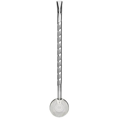 Bomba para Tomar Chimarrão Mate Inox Mil Furos 24cm Bortonaggio Chima Bojo Rosca Escovinha
