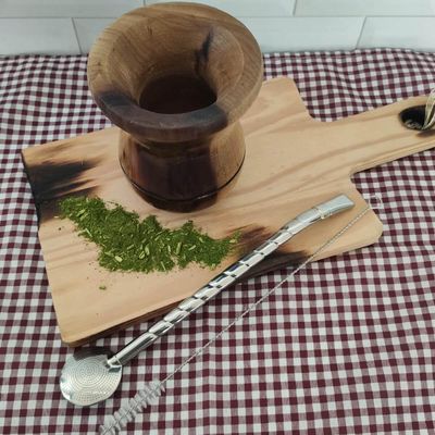 Bomba para Tomar Chimarrão Mate Inox Mil Furos 24cm Bortonaggio Chima Bojo Rosca Escovinha