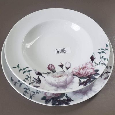 Prato Fundo Germer Redondo em Porcelana 23cm Garden com Estampa Floral