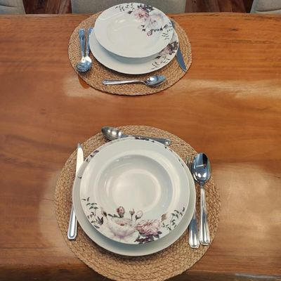 Prato Fundo Germer Redondo em Porcelana 23cm Garden com Estampa Floral