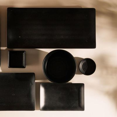 Molheira Porta Shoyu Melamina Tóquio Preto Lyor 40ml Ramekin Redondo para Servir Molhos