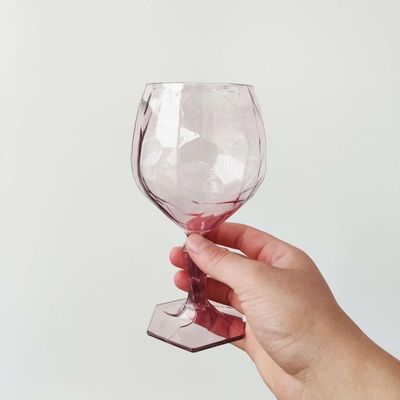 Conjunto 6 Taça Para Água Suco 350ml Plástico UZ Tango Translucida Rosa