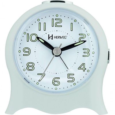 Relógio Despertador Quartz Silencioso Pilha Luz Branco - Branco