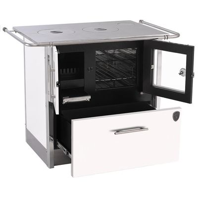 Fogão A Lenha Eclipse Direito Branco Chapa Aluminio N2