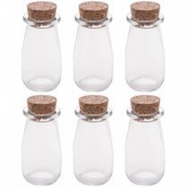 Kit 6 Mini Potes Tampa Rolha 100ml Vidro Lyor Lembrancinhas Porta Mantimentos Decorativo