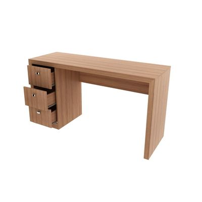 Mesa Reta para Escritório com 3 Gavetas ME4102 Amêndoa Tecnomobili