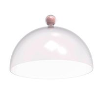 Porta Bolo Torta 25cm com Cúpula Bubble Crippa Boleira Doces Himalaia Rosa