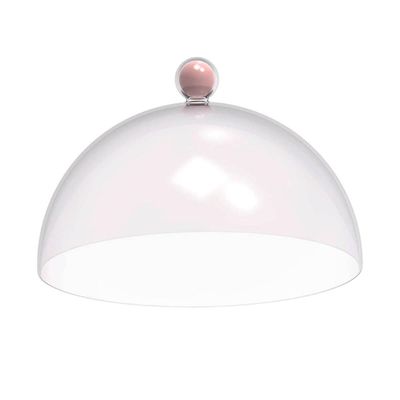 Porta Bolo Torta 25cm com Cúpula Bubble Crippa Boleira Doces Himalaia Rosa