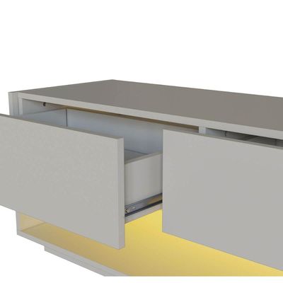 Rack para Tv 65" 180x36,6x45,5cm 3 Gavetas Nicho Iluminação Led RGB Mel Arenas Bege