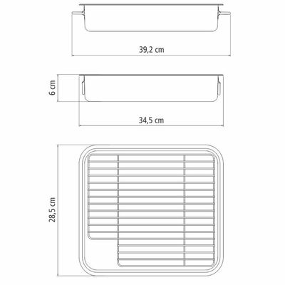 Assadeira Tramontina Service 4,6L em Aço Inox com Grelha 34x28cm com Alças Laterais
