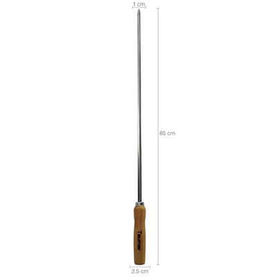 Espeto De Inox Para Coração 85cm Carne Churrasqueira