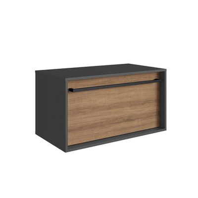 Gabinete Suspenso 80cm Mel Grafite com Gavetão e 1 Toalheiro BH8040MG com Puxador