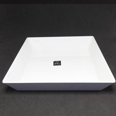 Kit 2 Travessas Retangular Branca 3,5L Profissional Servir Buffet Melamina Haus Concept Saladas Massas