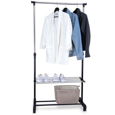 Kit 2 Araras Sapateiras Regulável 80 a 155cm Ordene Expositor Calçados Closet Rodinhas My Closet