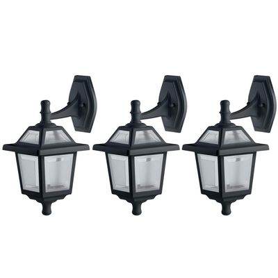 Kit 3 Arandelas Luminárias de Parede Pretas Retro Vintage Colonial 39cm Externa 384