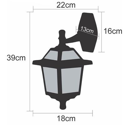 Kit 3 Arandelas Luminárias de Parede Pretas Retro Vintage Colonial 39cm Externa 384