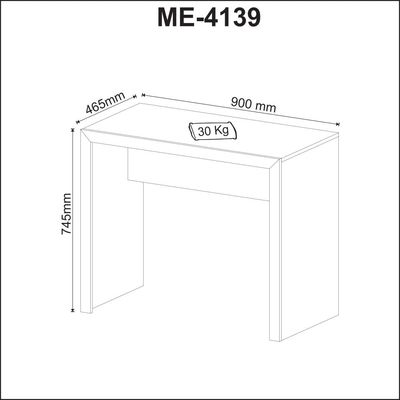 Mesa para Escritório 90cm ME4139 Nogal Tecnomobili