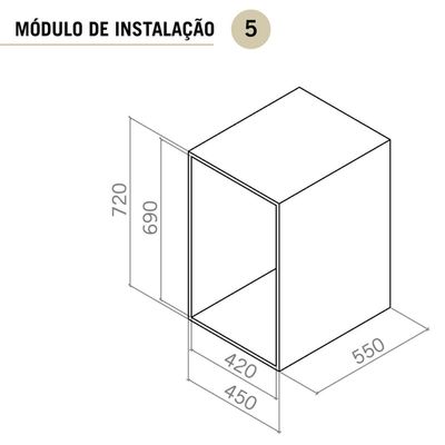 Coluna Baixa Masutti 2 Bandejas 33x48x61cm Cinza Corrediça Deslizante Móvel