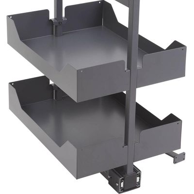 Coluna Baixa Masutti 2 Bandejas 33x48x61cm Cinza Corrediça Deslizante Móvel