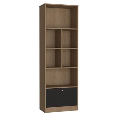Conjunto Mesa e Livreiro Home Office Nova Mobile Mel e Preto