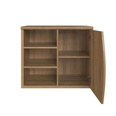 Gabinete Suspenso 70cm Laura Mel com 1 Porta e 2 Prateleiras De Banheiro Sem Cuba