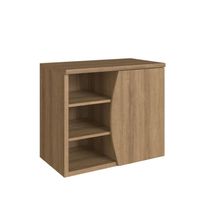 Gabinete Suspenso 70cm Laura Mel com 1 Porta e 2 Prateleiras De Banheiro Sem Cuba