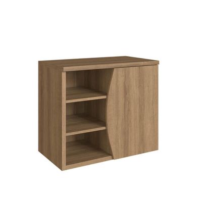 Gabinete Suspenso 70cm Laura Mel com 1 Porta e 2 Prateleiras De Banheiro Sem Cuba