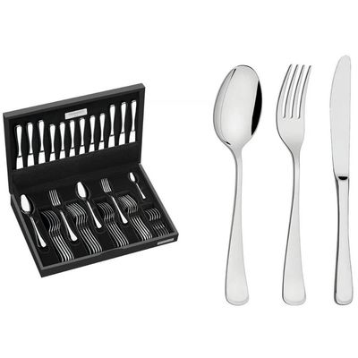 Faqueiro Tramontina Mônaco Inox 42 peças Facas de Mesa 6mm Estojo de Madeira